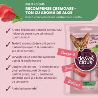 DELICKCIOUS Snack Cremos pentru Pisici cu Ton si Aloe Vera, 60g - 4