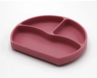 Farfurie din Silicon cu Ventuza BabyJem Roz - Compartimentata pentru Bebei - 1