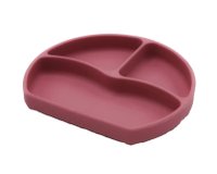 Farfurie din Silicon cu Ventuza BabyJem Roz - Compartimentata pentru Bebei - 4