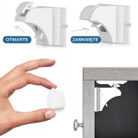Set 4 inchizatori magnetice pentru usi de dulapuri si sertare, SIPO Baby Safety - 4