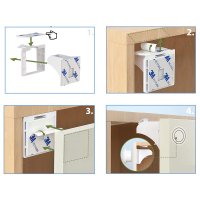 Set 4 inchizatori magnetice pentru usi de dulapuri si sertare, SIPO Baby Safety - 3