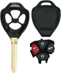 Carcasa Cheie Auto 4 Butoane Compatibila Toyota Corolla, RAV4, Yaris, Camry, Avalon – model 3+1 cu buton rosu PANIC - 2