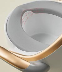 Olita pentru copii cu senzori de lumini anti-alunecare vas detasabil usor de curatat manere ajustabile sezut moale gold - 5
