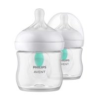 Set 2 biberoane Philips Avent Natural Response cu supapa AirFree, 0-3 luni, debit 2, 125 ml, fara BPA, alb - 1