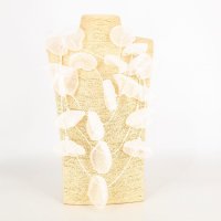 Colier artistic ivoire cu petale 3D din organza - design italian - 1
