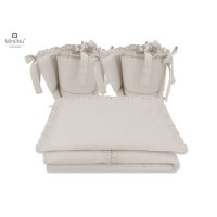 Lenjerie patut cu 4 piese MimiNu din bumbac protectii laterale 120x60 cm Colectia Royal Beige - 3