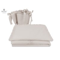 Lenjerie patut cu 4 piese MimiNu din bumbac protectii laterale 120x60 cm Colectia Royal Beige - 1
