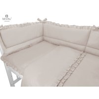 Lenjerie patut cu 4 piese MimiNu din bumbac protectii laterale 120x60 cm Colectia Royal Beige - 2