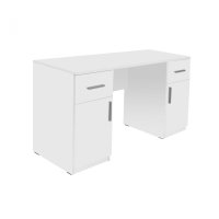 Birou ALMA, cu 2 sertare si 2 usi, alb, 135x50x75 cm - 1