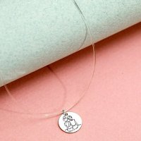 Choker Personalizat cu Banut din Argint 925 - Lant din Silicon - 1