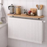 Raft pentru perete Homs, suport pentru calorifer, nuc, 80x18 cm, model L005 - 1