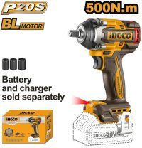 Ingco CIWLI20501 - Masina de insurubat Pistol cu impact 500Nm, 1/2'', 2900bpm, 20V, brushless, fara acumulator - 1