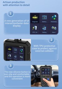 Tester auto de diagnoza OBD2 Techstar YM519, Resetare erori, Test baterie, Scanare coduri eroare motor, Citire parametri - 5