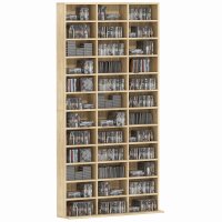 Biblioteca HOMCOM pentru CD-uri si DVD-uri, capacitate 1116 CD-uri/528 DVD-uri, 36 compartimente si rafturi ajustabile - 1