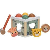 Cub de Activitati din Lemn Free2Play cu Figurine si Ciocanel, 15 x 15 x 12 cm, 12 luni+ - 1