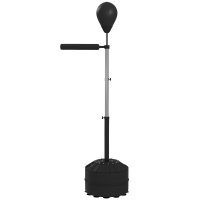 SPORTNOW Sac de Box cu Suport Minge de Box Antrenament Bară Pivotantă 76x48x160-205 cm Negru | Aosom Romania - 1