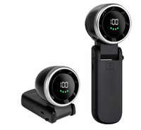 Mini Ventilator premium 6 trepte de viteza cu display LED portabil alimentare Type C NEGRU - 1