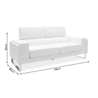 Canapea Shea 3 Locuri Negru 198x80x87 cm - 6
