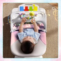 Balansoar pentru copii NiceKids, pliabil, cu roti si pian detasabil, 3 nivele de inclinare, tavita detasabila, Jucarii interactive atasate, 40 x 68 x 67 cm, Pink - 5