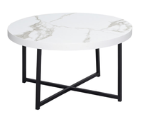 Masuta de cafea rotunda MDF/Metal 80x45 cm Alb - 1