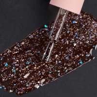 Ojă Semipermanentă Everin Selective 118 7ml – Maro Ciocolatiu cu Confetti Holografic (Chocolate Sparkle) - 1