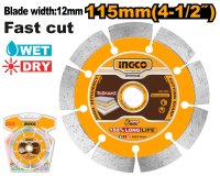 Disc Diamantat Segmentat INGCO DMD0118013 180x22.2mm 12mm pentru Taiere in Beton, Caramida, Granit si Marmura - 1