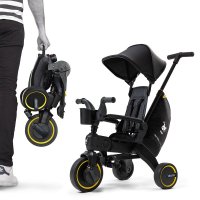 Tricicleta pentru copii Doona Liki Trike Midnight Editie limitata, ultrapliabila in 3 secunde, spatar reglabil,copertina cu protectie UV, frana de picior si roti din cauciuc Eva - 1