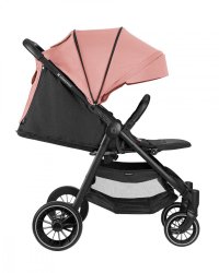 Carucior pentru copii KikkaBoo Sarah Pink 2023, 0-48luni pana la 22kg cu suspensii,spatar reglabil cu pozitie somn,Maner din piele ecologica,tavita,husa de ploaie,husa picioare si suport pahar incluse - 4