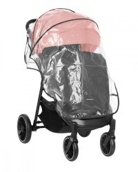 Carucior pentru copii KikkaBoo Sarah Pink 2023, 0-48luni pana la 22kg cu suspensii,spatar reglabil cu pozitie somn,Maner din piele ecologica,tavita,husa de ploaie,husa picioare si suport pahar incluse - 5