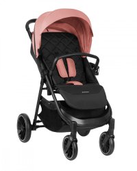 Carucior pentru copii KikkaBoo Sarah Pink 2023, 0-48luni pana la 22kg cu suspensii,spatar reglabil cu pozitie somn,Maner din piele ecologica,tavita,husa de ploaie,husa picioare si suport pahar incluse - 6