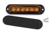Set 2 Lampi laterale 6 LED Semnalizare Galbena 12 24V pozitie si stroboscop pentru camion remorca - 1