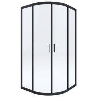 Cabina de dus remirotunda cu cadru negru, 100x100x190 cm - 1