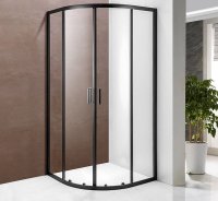 Cabina de dus remirotunda cu cadru negru, 100x100x190 cm - 2