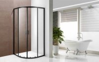 Cabina de dus remirotunda cu cadru negru, 100x100x190 cm - 3