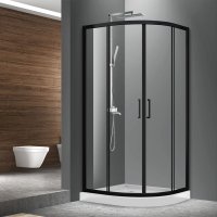 Cabina de dus remirotunda cu cadru negru, 100x100x190 cm - 6