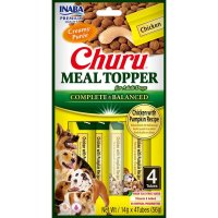 INABA Churu Meal Topper, XS-XL, Pui și dovleac, plic, tub recompense fără cereale câini, (piure), 56g - 2