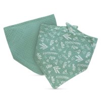 Set de 2 bandane din muselina cu strat dublu Baboo Verde pentru nou-nascuti - 2