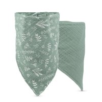 Set de 2 bandane din muselina cu strat dublu Baboo Verde pentru nou-nascuti - 3