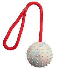 Jucarie Minge Cauciuc 7 cm cu Sfoara 30 cm 3308 - 1