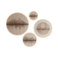 Set de tablouri decorative Wallxpert din lemn masiv, multicolor, 4 piese - 1
