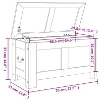 Cufar de depozitare din lemn masiv de acacia, maro, 70x35x37 cm - 9