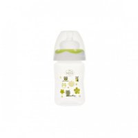 Biberon gat larg Minut Baby cu tetina silicon 150 ml verde - 4