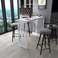 Masa de bucatarie tip bar alba, 120 cm - 1