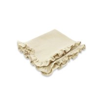 Paturica din muselina cu volanase, Qmini, 75x100 cm, Warm Beige - 1