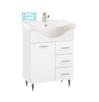 Set Baza front MDF si Lavoar seria 153, cu sertare, 55 cm, alb - 1