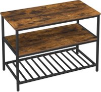 Raft de bucatarie tip insula, cadru de otel cu 3 nivele, stil industrial, 60x120x90cm, maro - 5