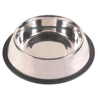 Castron pentru caini TRIXIE, rotund, antiderapant, inox argintiu, M-L (1.75l, ⌀30cm) - 1