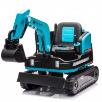 Excavator electric Kinderauto X7, 110W, 12V-12Ah, cu scaun din piele ecologica si telecomanda, Premium, albastru - 1