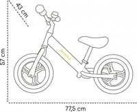 Bicicleta fara pedale Skiddou Nils Denim Bleumarin 12 inch - Cadru din aluminiu usor, scaun reglabil, roti din spuma EVA+PU - 7