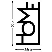 Tablou metalic Home Negru 28x50 cm - 3